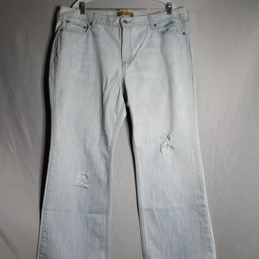Old Navy Jeans Womens 20 Short Boy Cut Low-Waist Distressed Wide Leg Casual